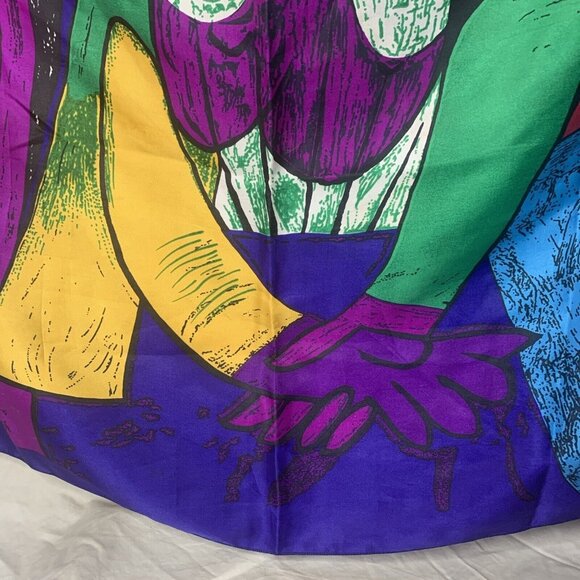 PICASSO Abstract Woman Silk Scarf 33.5” Square Vintage - Picture 6 of 7